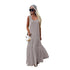 Solid Sleeveless Maxi Pleated Dress #Grey #Sleeveless